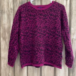 Apartment 9 size large pink cheetah print sweater